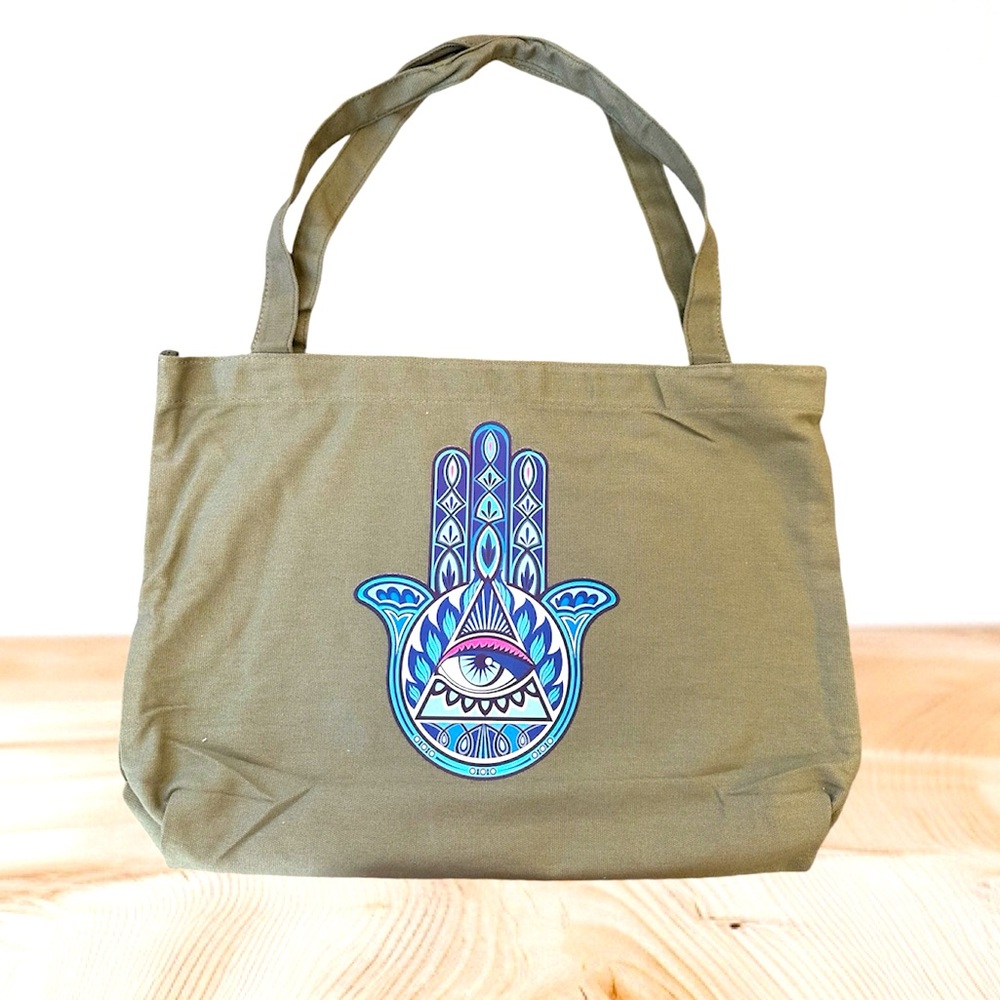Reusable handcrafted everyday tote hamsa 🪬 bag